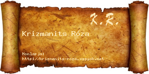 Krizmanits Róza névjegykártya