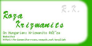 roza krizmanits business card